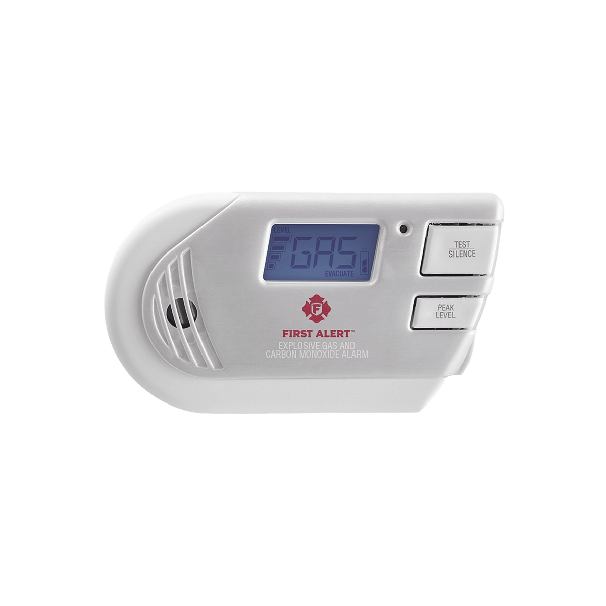 Detector Combo de Combinación de Gases Explosivos: Metano (GN), Propano (LP) y Monóxido de Carbono (CO), Con Pantalla Digital Retroiluminada, 120 Vca y Batería de Respaldo