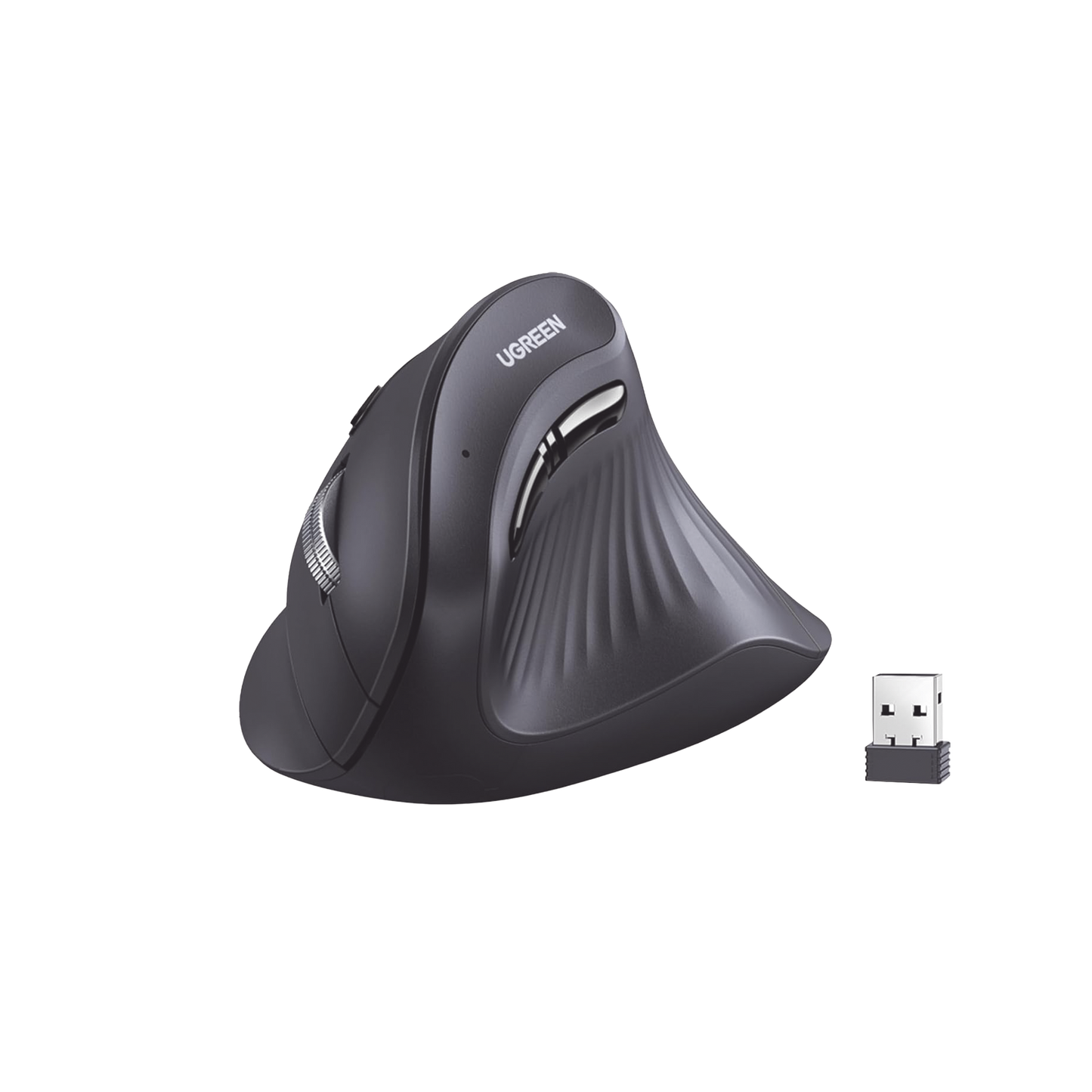 Mouse Inalámbrico en Angulo Vertical | 2.4G & Bluetooth | Conecta 3 dispositivos Simultáneamente | 4 Niveles de DPI | Clic Silencioso | 5 botones Silenciosos | Soporta Win, Mac, Linux & Chrome.