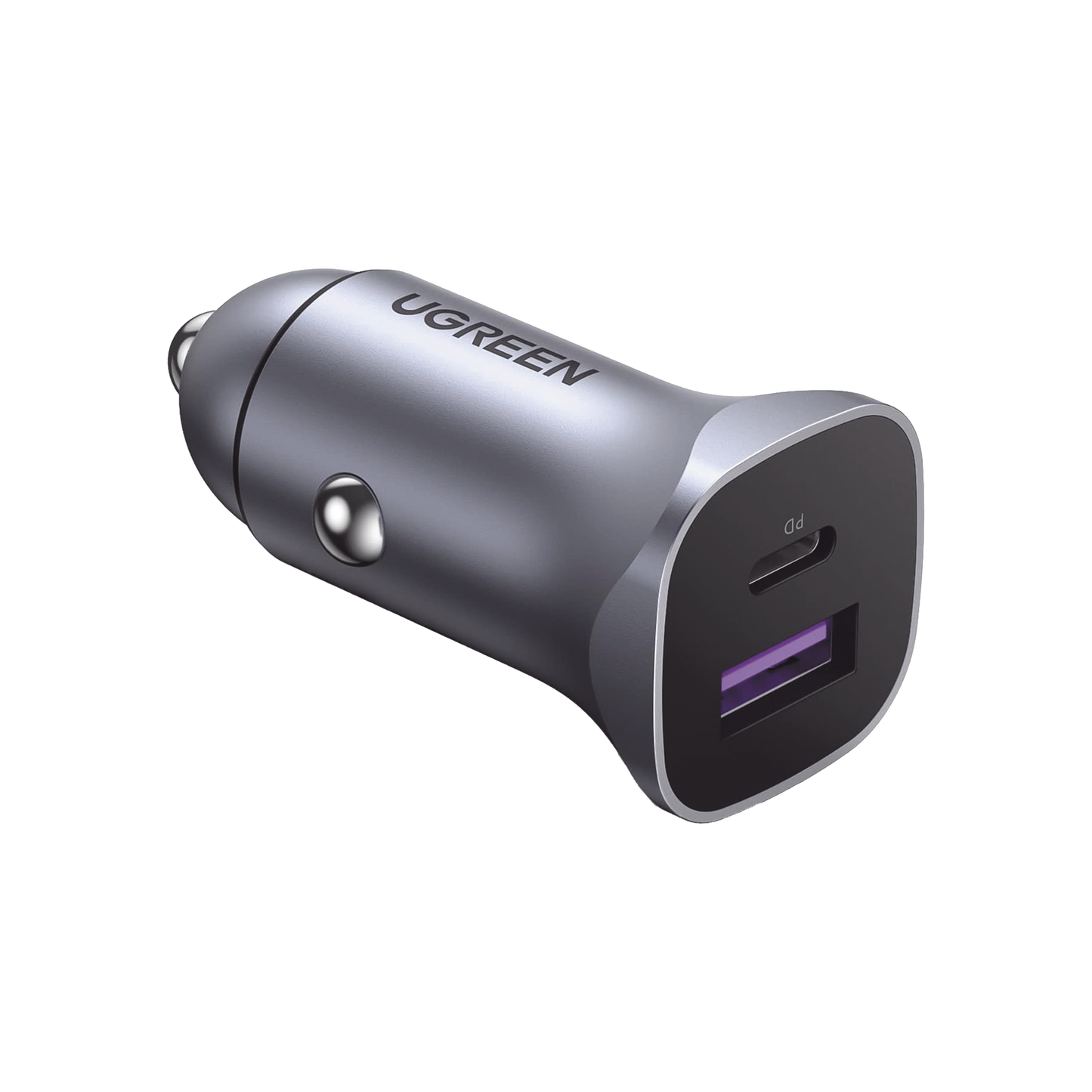Cargador de Auto 30W | 2 Puertos USB-A y USB-C | Carga R�pida | Compatible con Veh�culos de 12 y 24 VCD | PD3.0, QC4.0, SCP, PPS | Indicador Led | Dise�o Compacto | Chip Inteligente | Caja de Aluminio