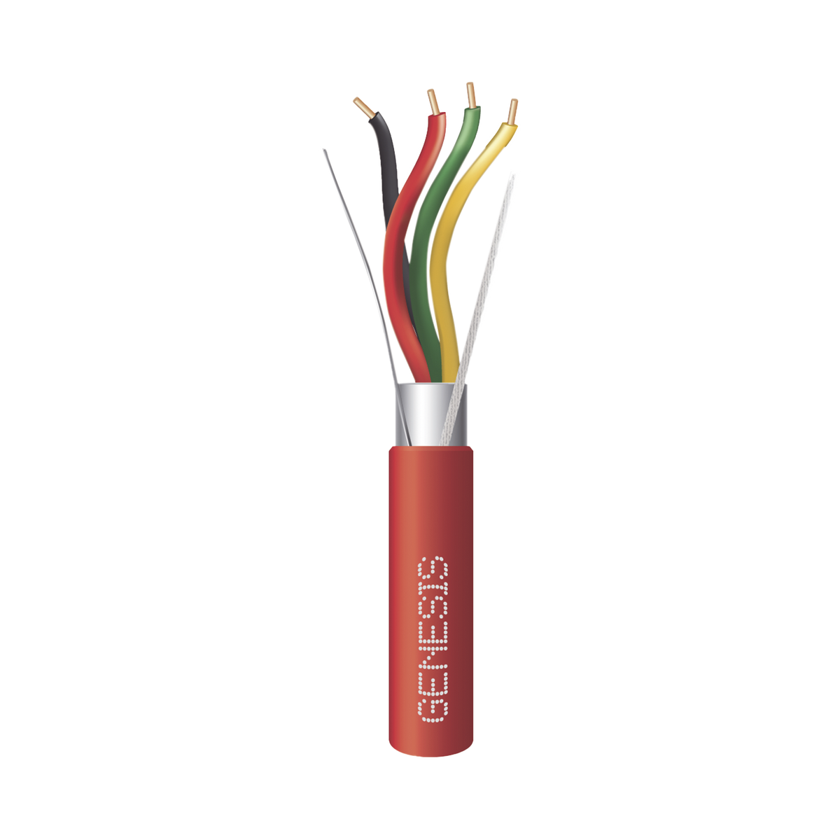 Bobina de 152 Metros (500 Pies) de Alambre / 4 x 18 AWG / Riser / Blindado / Tipo FPLR / Color Rojo / Para Aplicaciones en Sistemas de Detecci�n de Incendio y Sistemas de Evacuaci�n