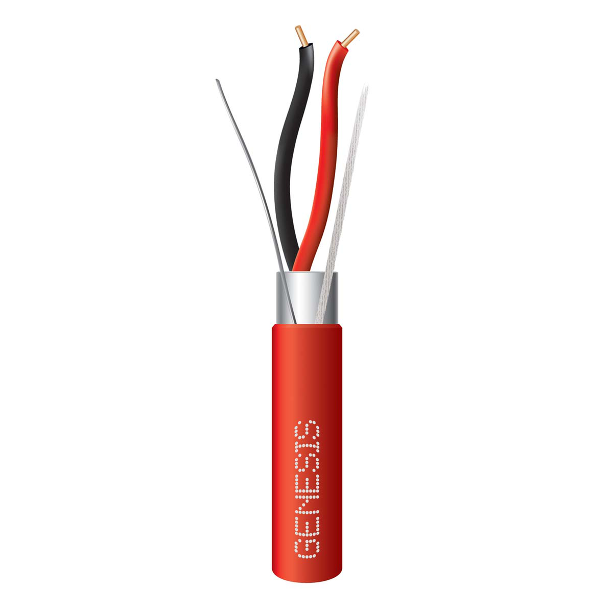 Bobina de 305 Metros (1000 Pies) de Alambre / 2 x 16 AWG / Riser / Para Aplicaciones de Incendio FPLR / Blindado S�lido Color Rojo