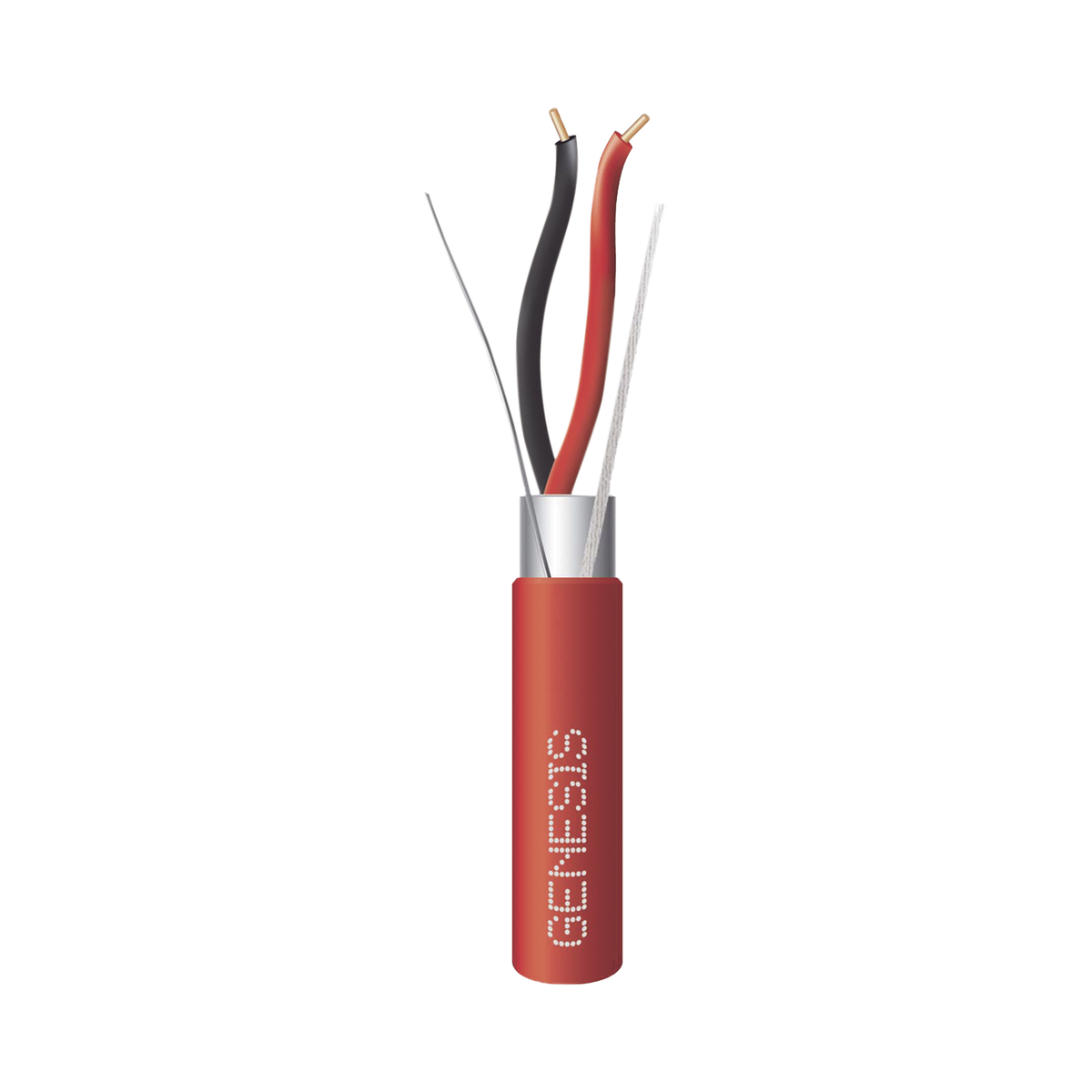 Bobina de 152 Metros (500 Pies) de Alambre / 2 x 16 AWG / Riser / Blindado / Tipo FPLR / Color Rojo / Para Aplicaciones en Sistemas de Detecci�n de Incendio y Sistemas de Evacuaci�n