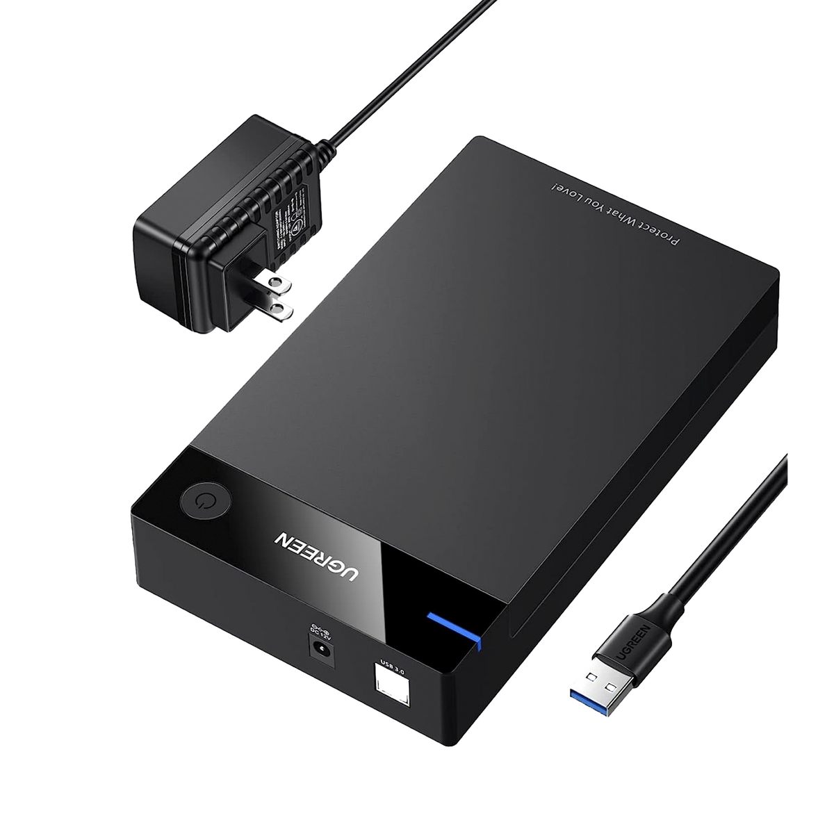 Carcasa de Disco Duro para 3.5" y 2.5" (Enclosure) | Con Cable USB 3.0 | Para HDD 3.5" / SSD 2.5" | SATA I/II/III | UASP | Hasta 16 TB | Compatible con Windows, Linux, Mac OS | No Requiere Controlador | Cable 1m | Incluye Adaptador d