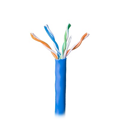 Bobina de 305 Metros (1000 Pies) Cable Par Trenzado Nivel 5 (CAT 5e) / CMR / Color Azul / 4 Pares de Conductores S�lidos de Cobre AWG 24 / Para Aplicaciones de CCTV, Redes de Datos, IP Megapixel, Control RS485