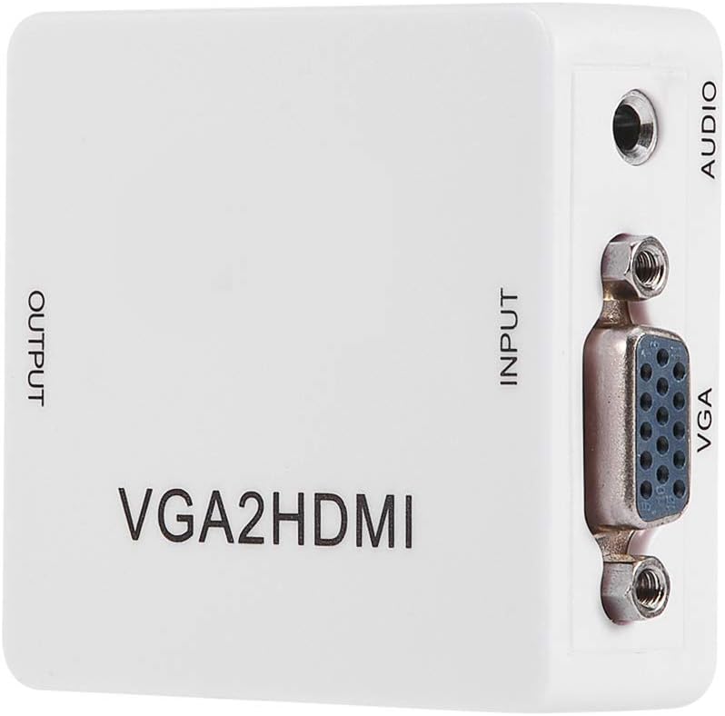 Convertidor VGA a HDMI, 1080P 60Hz Mini VGA Video / 3.5mm Audio a HDMI Convertidor Adaptador Caja, Soporte HDTV, para PC, Laptop, Computadora, DVD