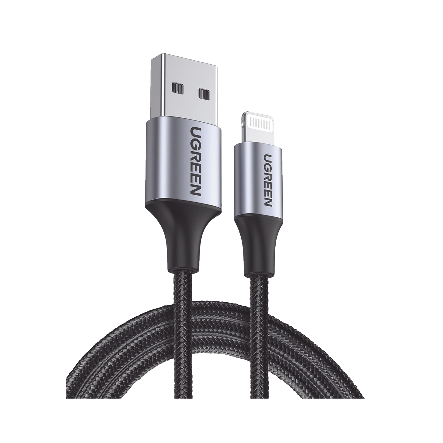 Cable USB-A a Lightning | 1 Metro (3.28 Pies) | Certificado MFi | Carga R�pida 5V/2.4 A | 480 Mbps | Conector C94 | Adecuado para iPhone, iPad y iPod | Protecci�n Integrada | Caja de Aluminio | Nylon Trenzado | Color Negro