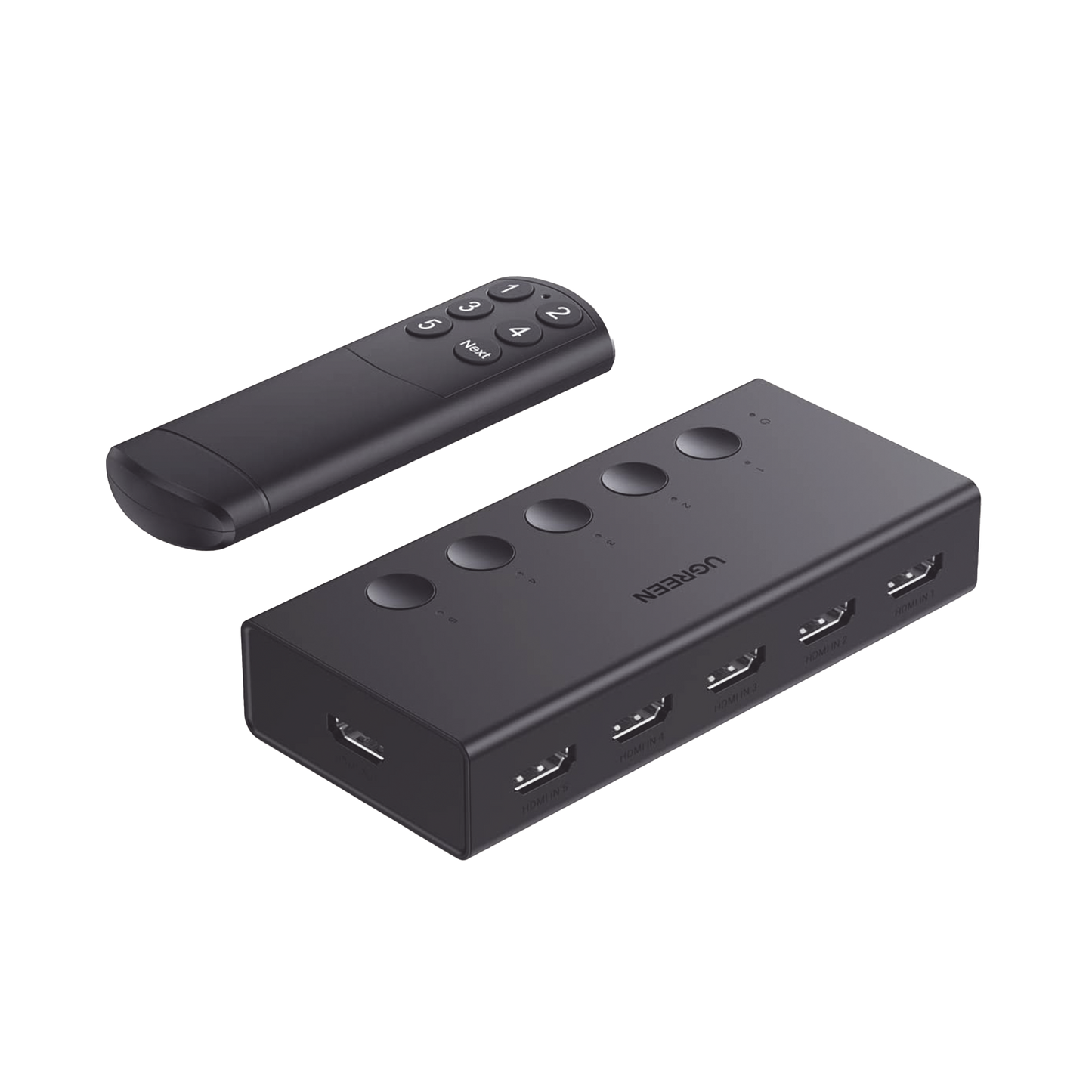 Conmutador HDMI 5X1 | 4K@60Hz | HDMI 2.0, 1.4 | HDCP 2.2, 1.4 | VRR | Dynamic HDR | 3D | CEC | EDID | IR 10 Metros (32.81 Pies) | 18Gbps | Cambio Manual y por Control Remoto | Incluye Cable de Alimentaci�n USB