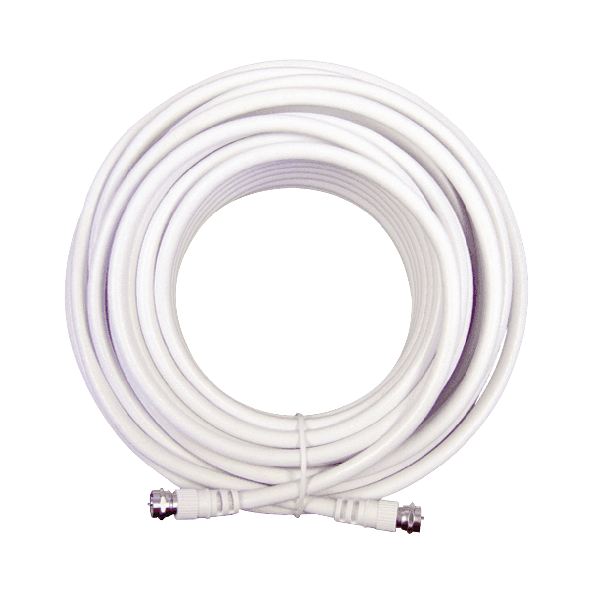 Jumper Coaxial con Cable Tipo RG-6 en Color Blanco de 15.24 Metros (50 Pies) de Longitud y Conectores F Macho en Ambos Extremos. 75 Ohm de Impedancia.