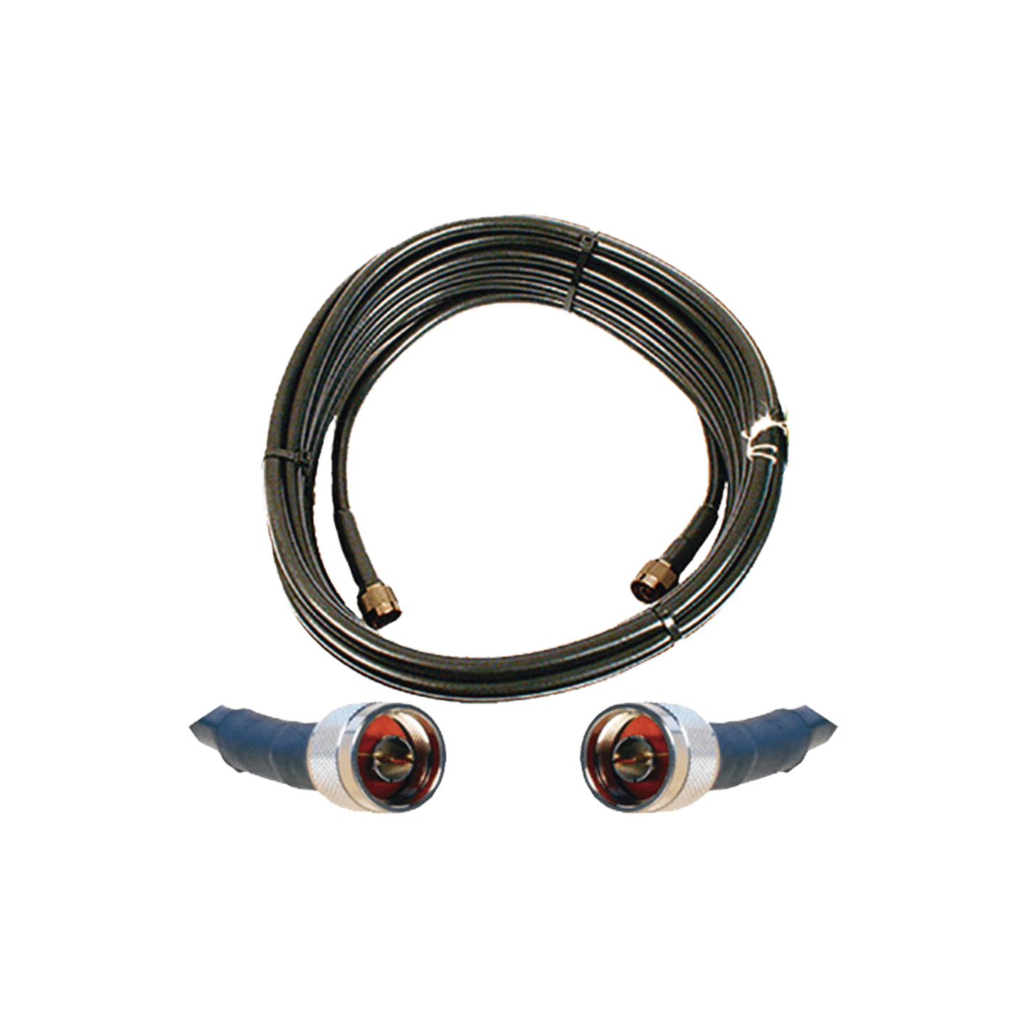 Jumper Coaxial de 50 Ohm con Cable Wilson-400 | Conector N Macho en los Extremos | 15.24 Metros (50 Pies) de Longitud.