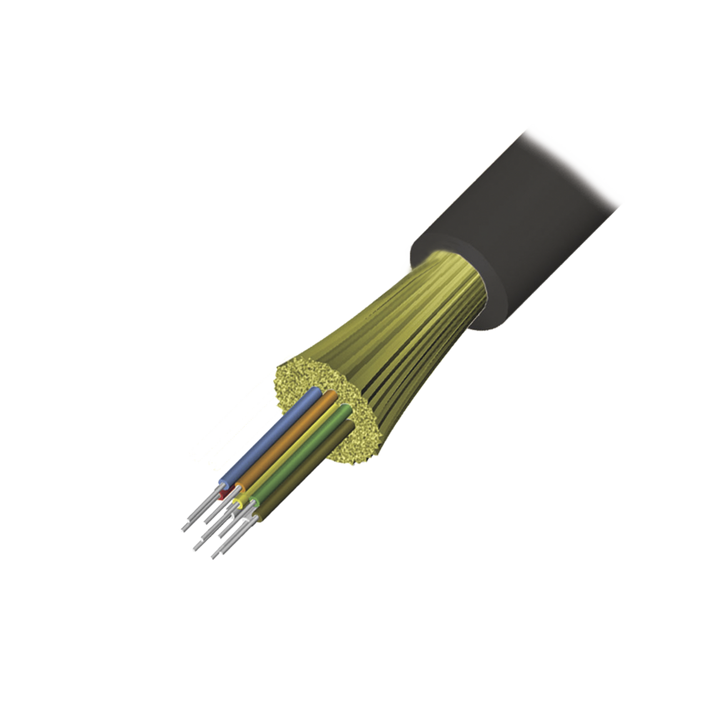 Cable de Fibra �ptica de 6 Hilos, Interior/Exterior, Tight Buffer, No Conductiva (Diel�ctrica), LS0H, Multimodo OM3 50/125 Optimizada, 1 Metro (3.28 Pies)