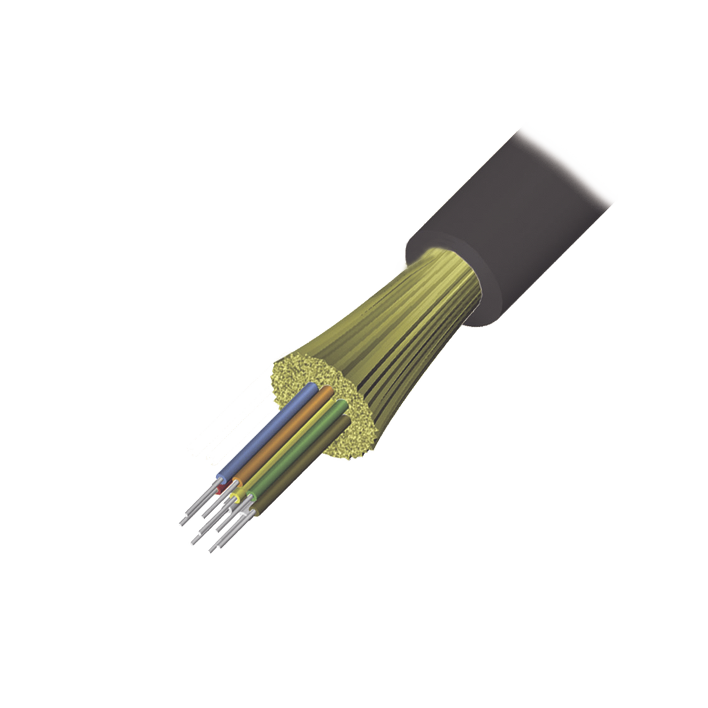 Cable de Fibra �ptica de 6 Hilos, Interior/Exterior, Tight Buffer, No Conductiva (Diel�ctrica), LS0H, Multimodo OM4 50/125 Optimizada, 1 Metro (3.28 Pies)