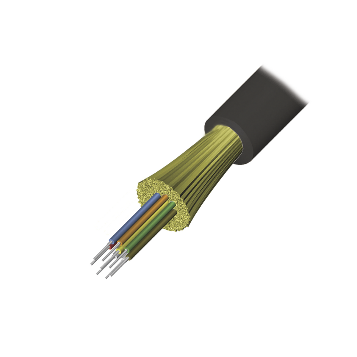 Cable de Fibra �ptica de 6 Hilos, Interior/Exterior, Loose Tube, No Conductiva (Diel�ctrica), LS0H, Monomodo OS1/OS2 9/125, 1 Metro (3.28 Pies)
