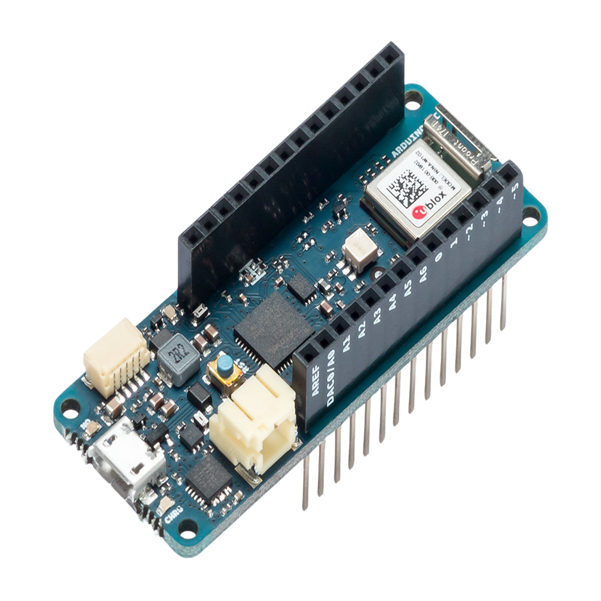 Placa de Desarrollo IoT / Arduino MKR WiFi 1010 / Procesador SAMD21 Cortex-M0+ 48 MHz / Módulo WiFi Nina W102 ESP32 / Bluetooth 5.0 BLE / Chip Criptográfico ATECC508 / Compatibilidad Arduino Cloud