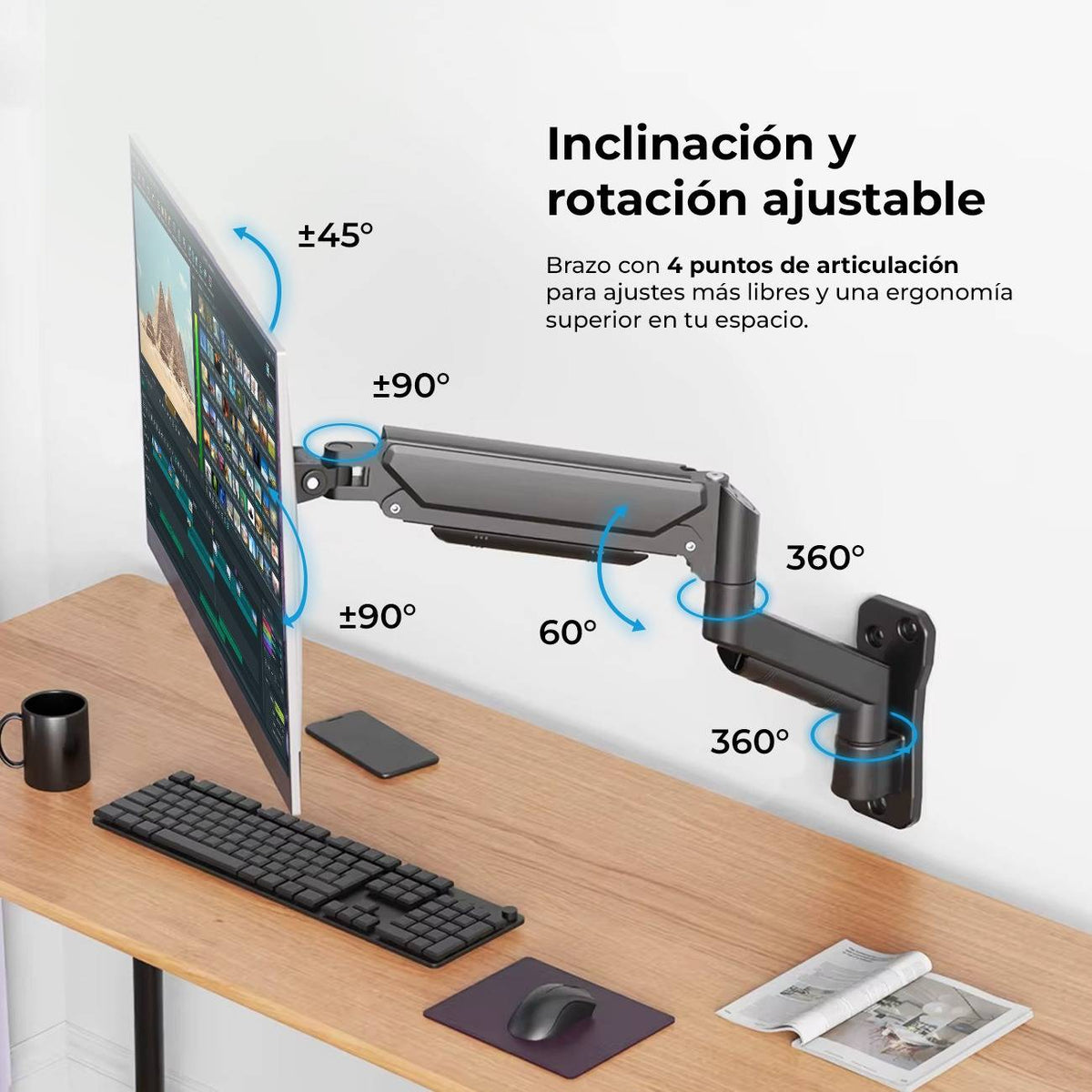Soportes para Monitores ACTECK ENFORCE MOTION SM715 - Vista 4