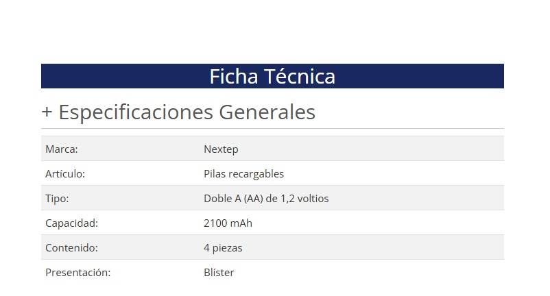 Pila Nextep NE-280CR - Vista 2