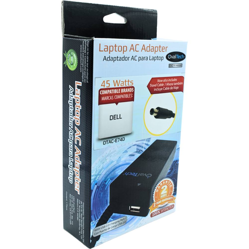Adaptador de corriente para laptop OVALTECH 19.5V/2.31AH para DELL, Dell XPS 13 9343-4143 Notebook Dell XPS 13 L322X Ultrabook, Dell Ultrabook - Vista 4