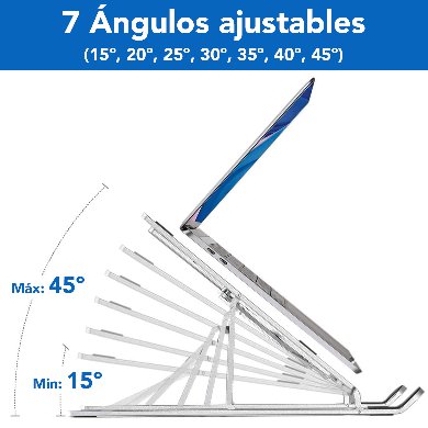 Soporte de Aluminio para Laptop, Multifuncion BROBOTIX 263564 - Vista 7