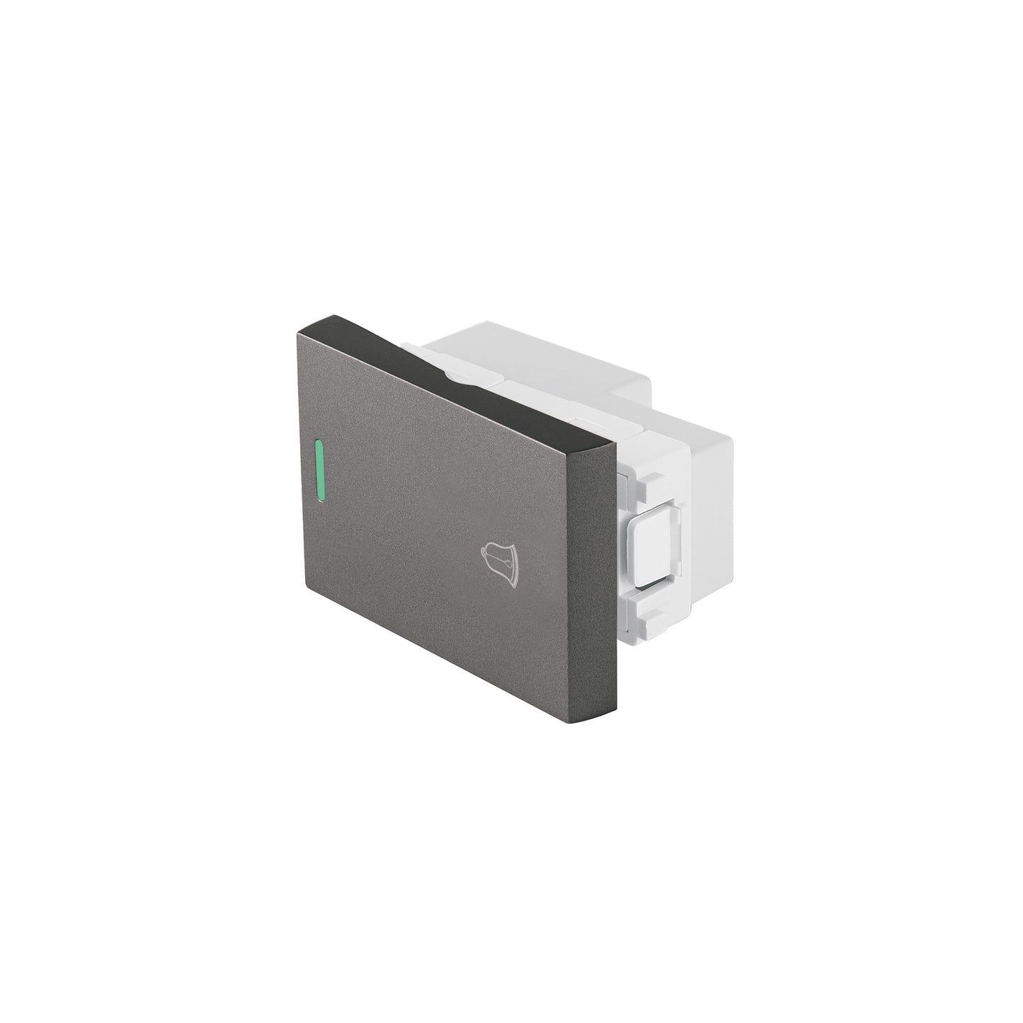 Interruptor timbre acero inox de 1.5 módulos, línea Lisboa