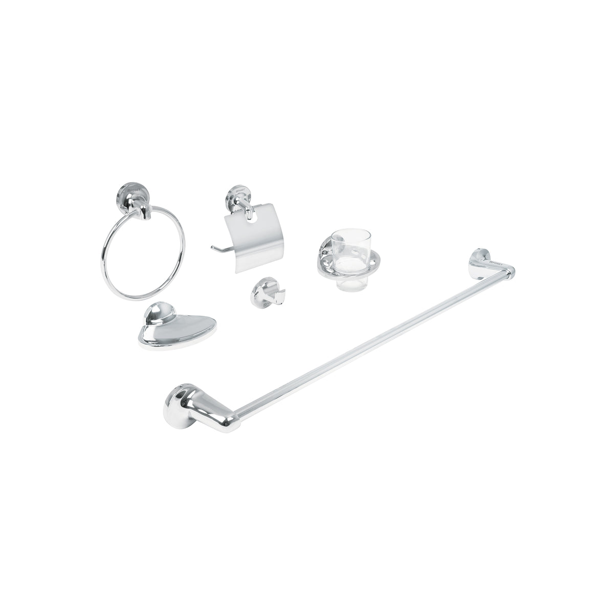 Juego de 6 accesorios para baño metálicos, Foset Aqua