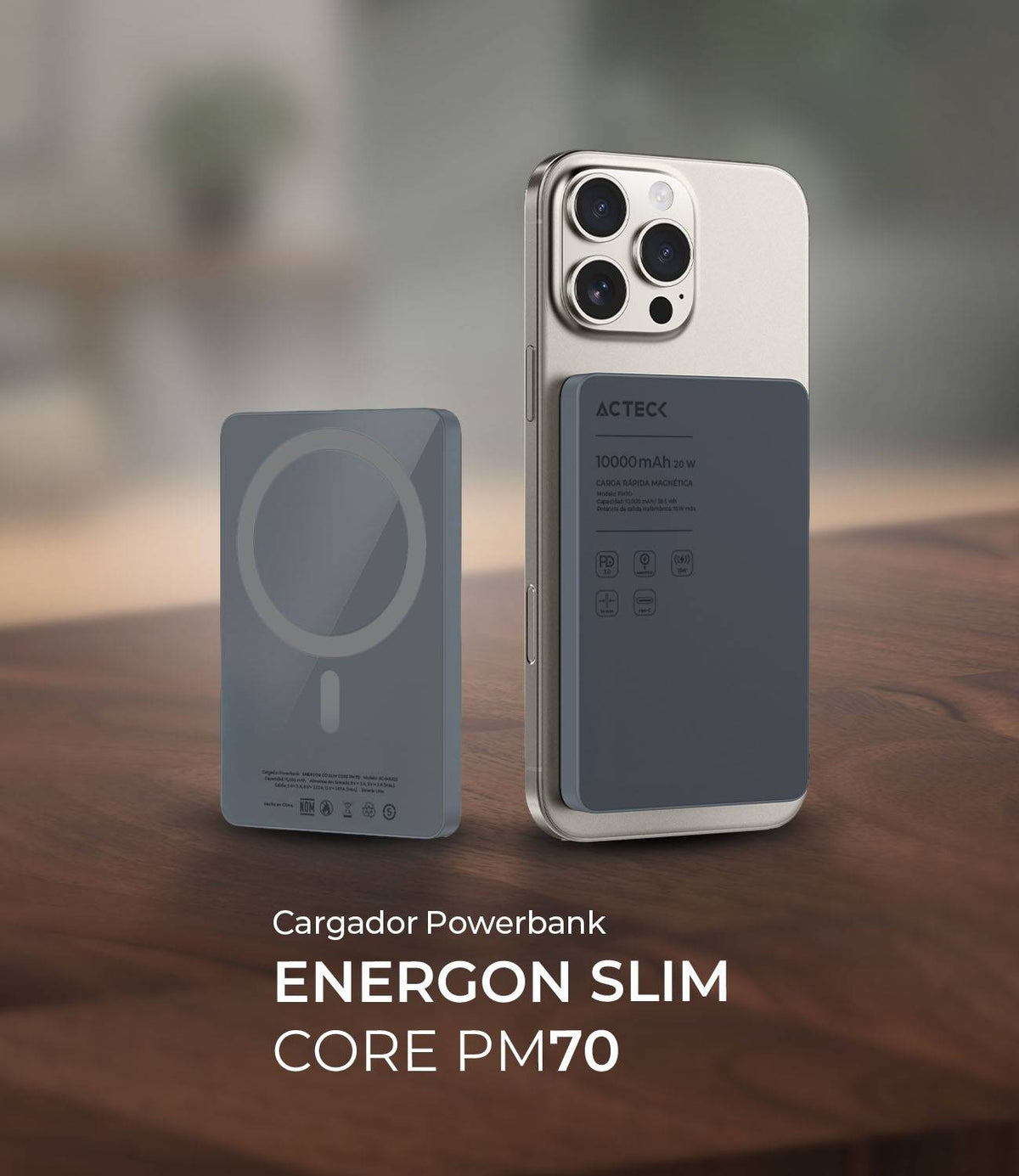 Power banks ACTECK ENERGON GO SLIM CORE PM70 - Vista 3