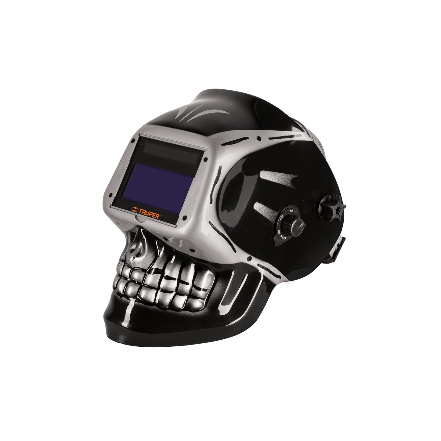 Careta electrónica p/soldar, panel digital, calavera, 9 a 13