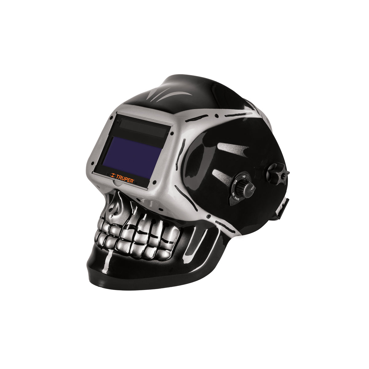 Careta electrónica p/soldar, panel digital, calavera, 9 a 13