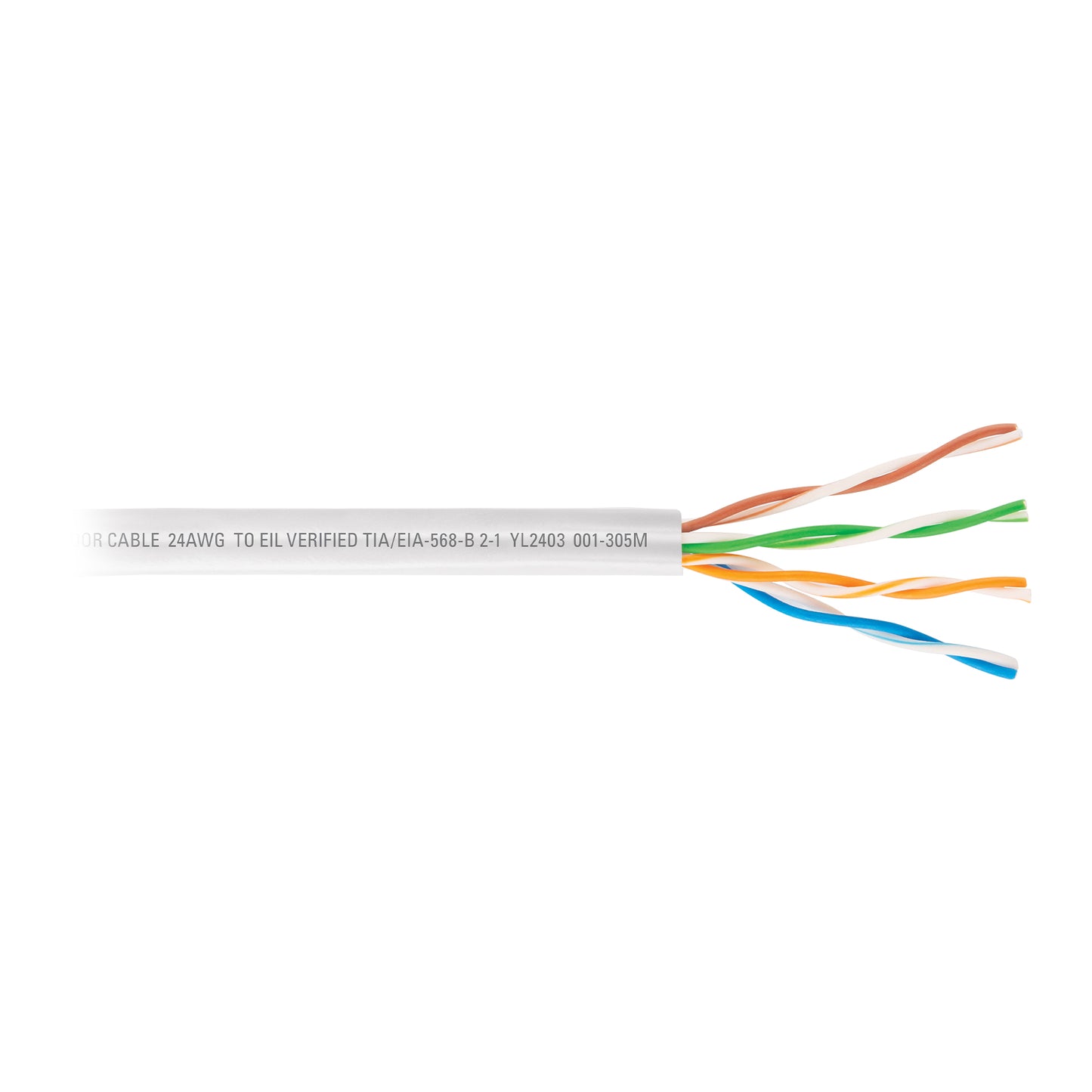 Metro de cable UTP CAT5E, Bobina de 100m, blanco, VOLTECK