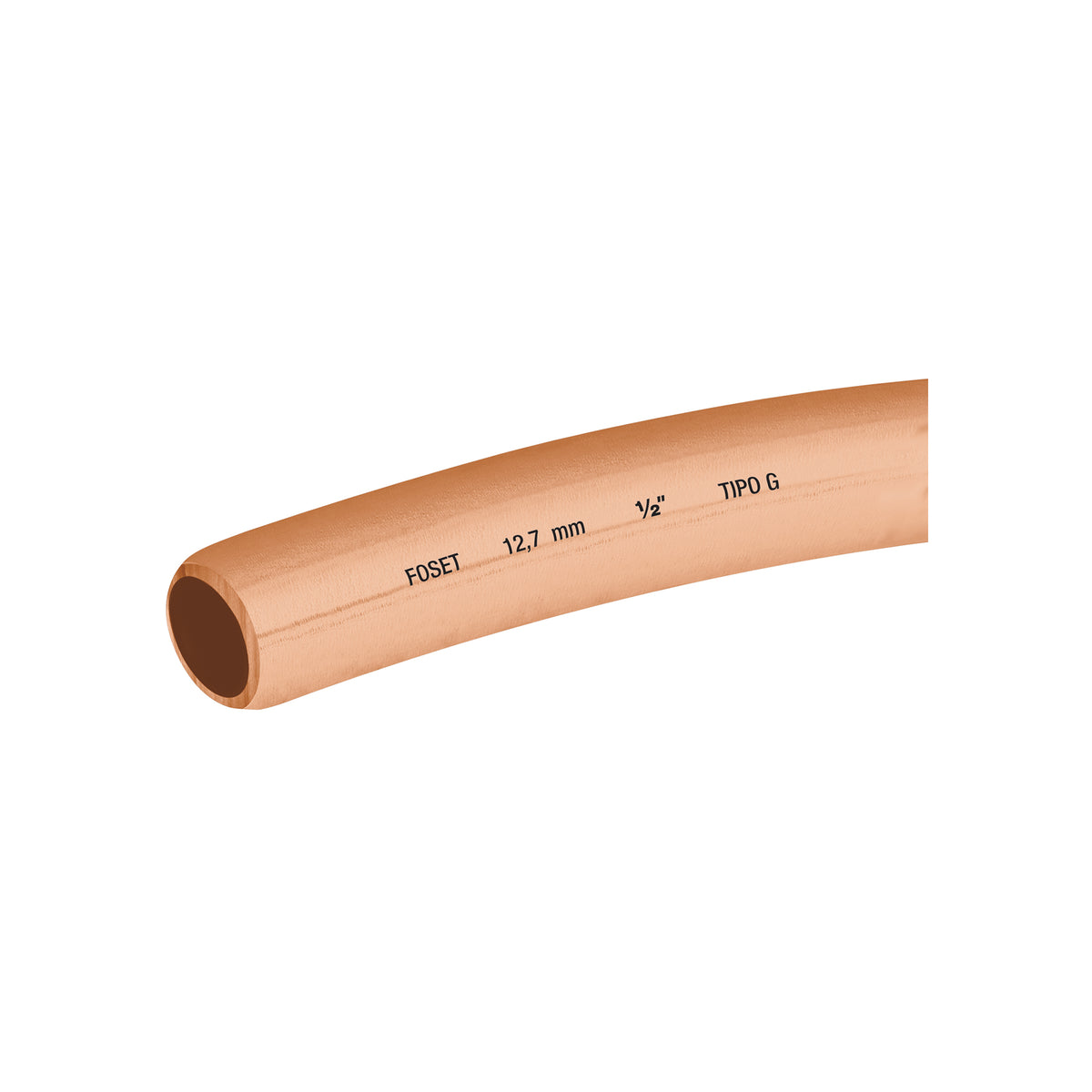 Rollo de 15m de tubo flexible de cobre 1/2', 3.7kg, FOSET