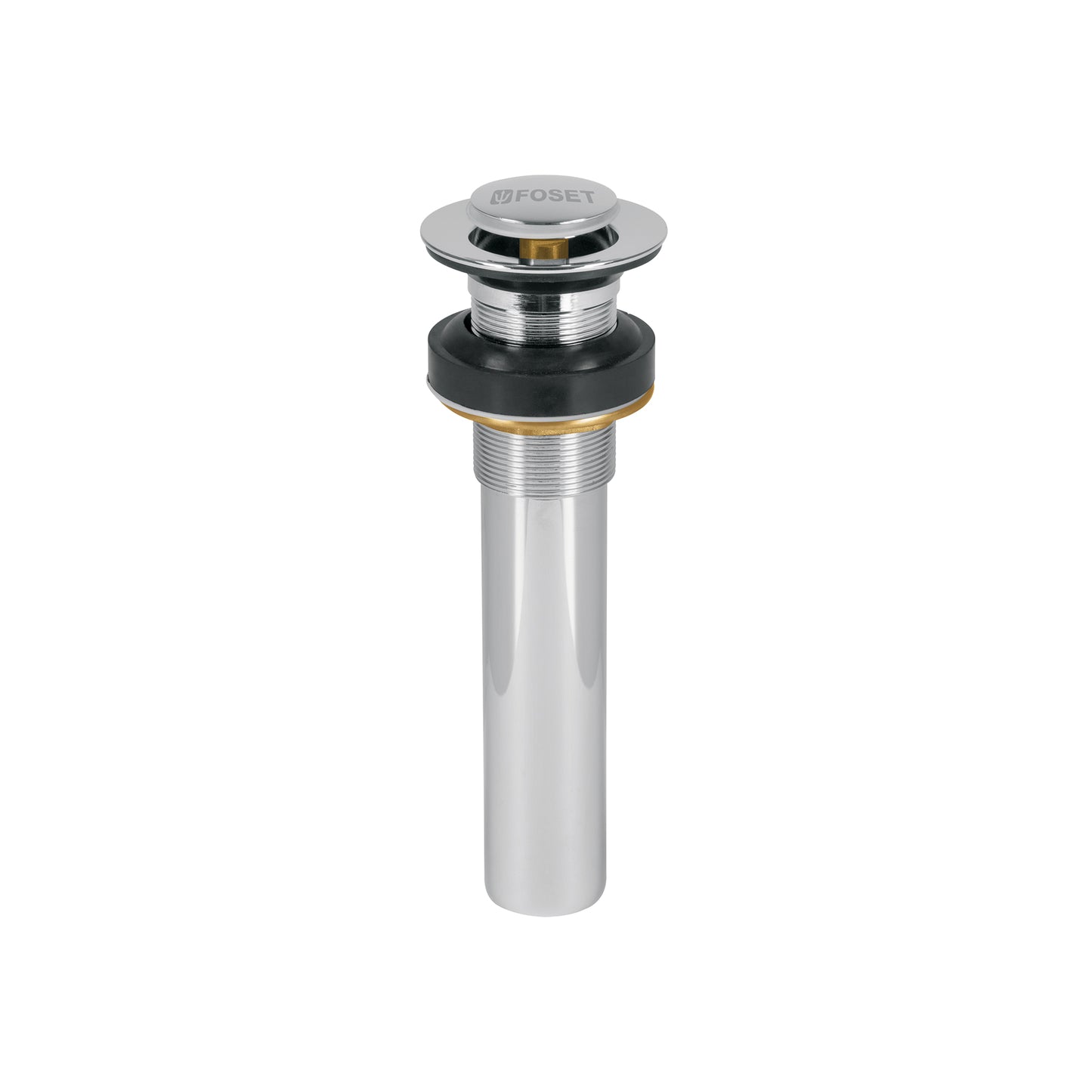 Contra p/lavabo sin rebosadero, sistema push, cromo, 1-1/4'