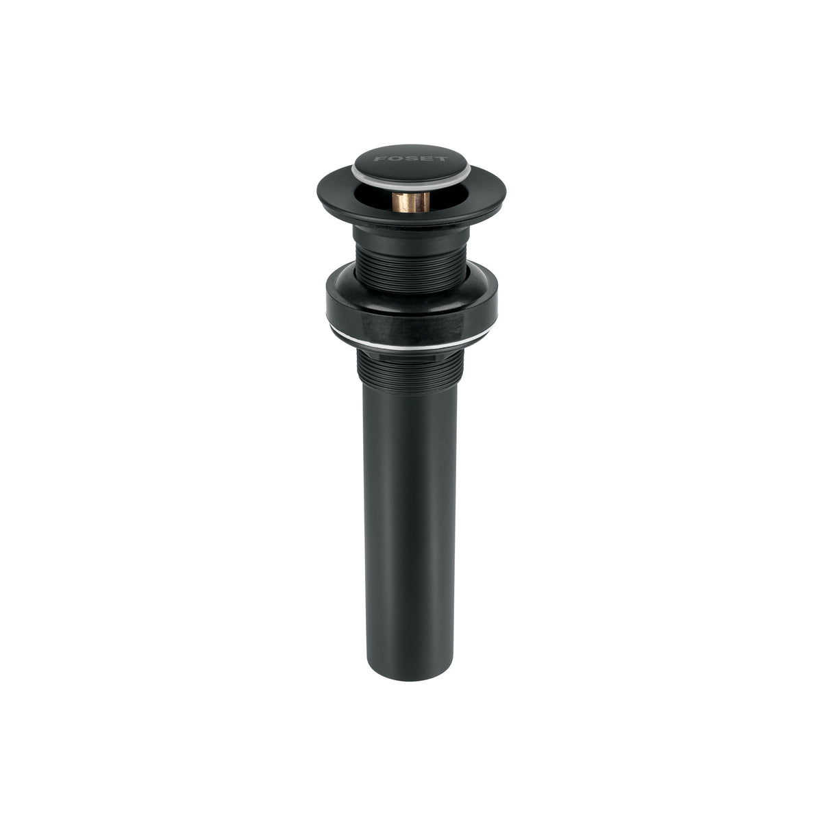 Contra p/lavabo, 1-1/4', sin rebosadero, push, latón, negro