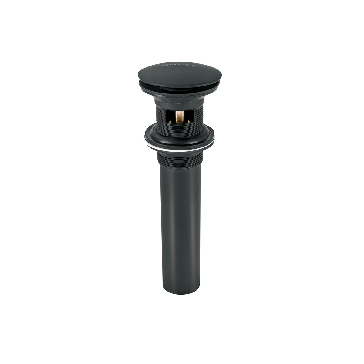 Contra p/lavabo, 1-1/4', con rebosadero, hongo, latón, negro