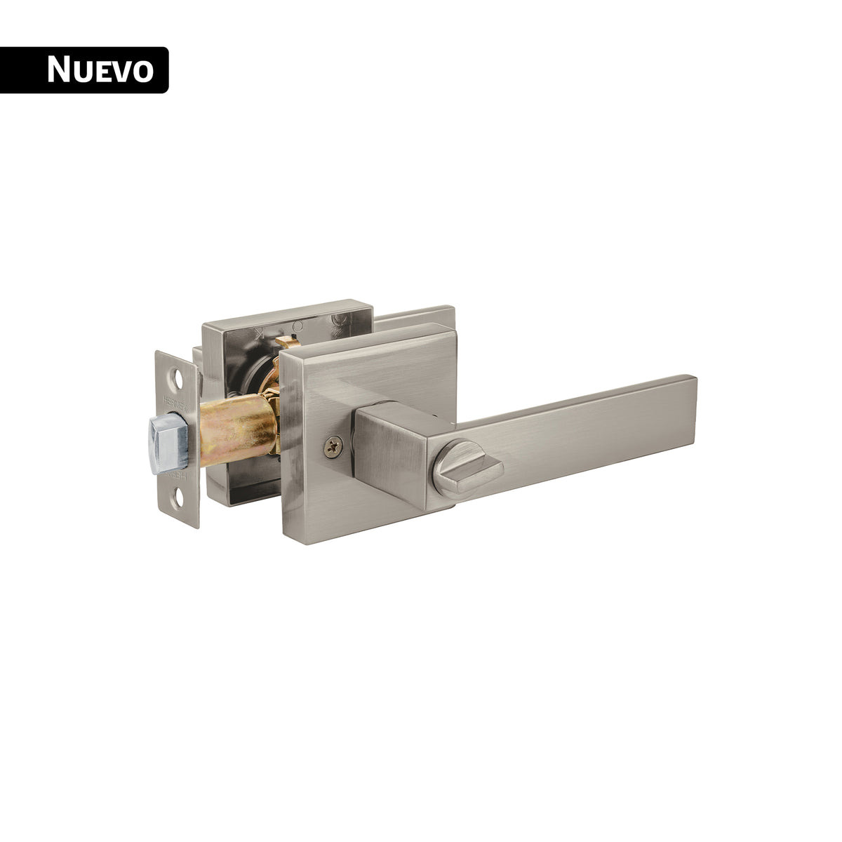 Cerradura manija Módena p/baño, níquel satin, HERMEX