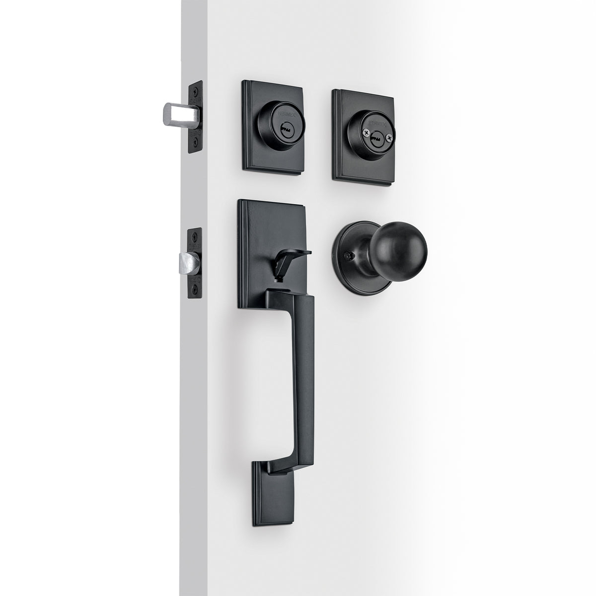 Jaladera y perilla Porto llave-llave, negro