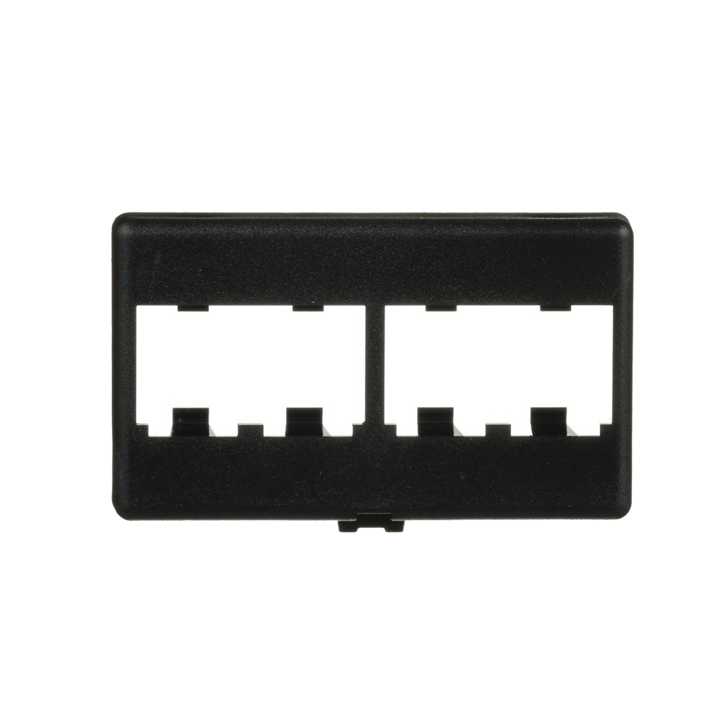 Placa de Mobiliario Modular Est�ndar, Salidas Para 4 Puertos Mini-Com, Color Negro