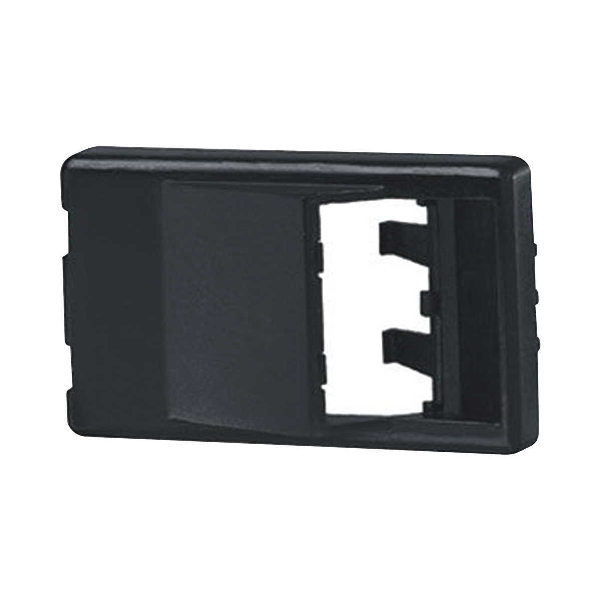 Placa de Mobiliario Modular Est�ndar, Salidas Para 2 Puertos Mini-Com Angulados, Color Negro