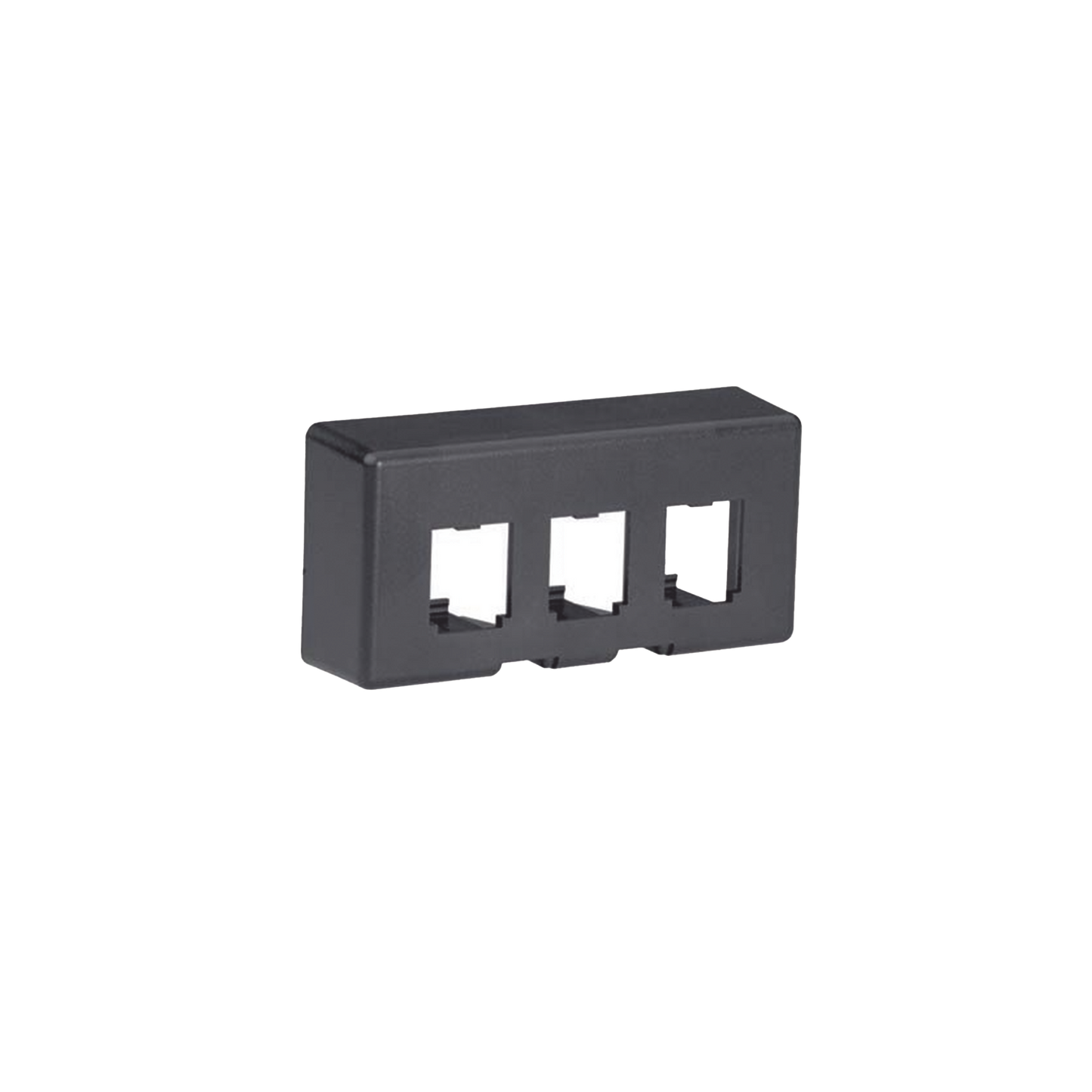 Placa de Mobiliario Modular Est�ndar, Salidas Para 3 Puertos Mini-Com, Color Negro