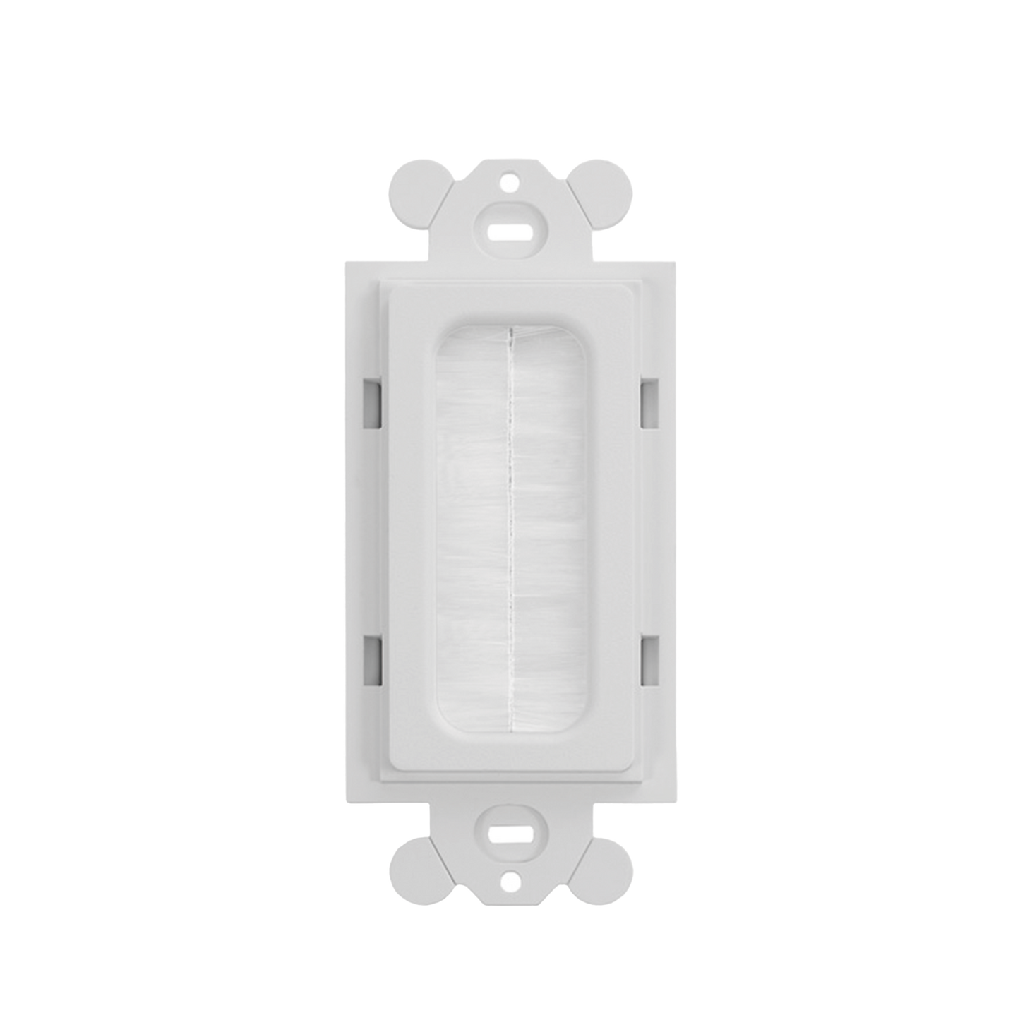 Placa de Pared Pasacables Tipo Cepillo, Est�ndar GFCI, Material ABS, Color Blanco