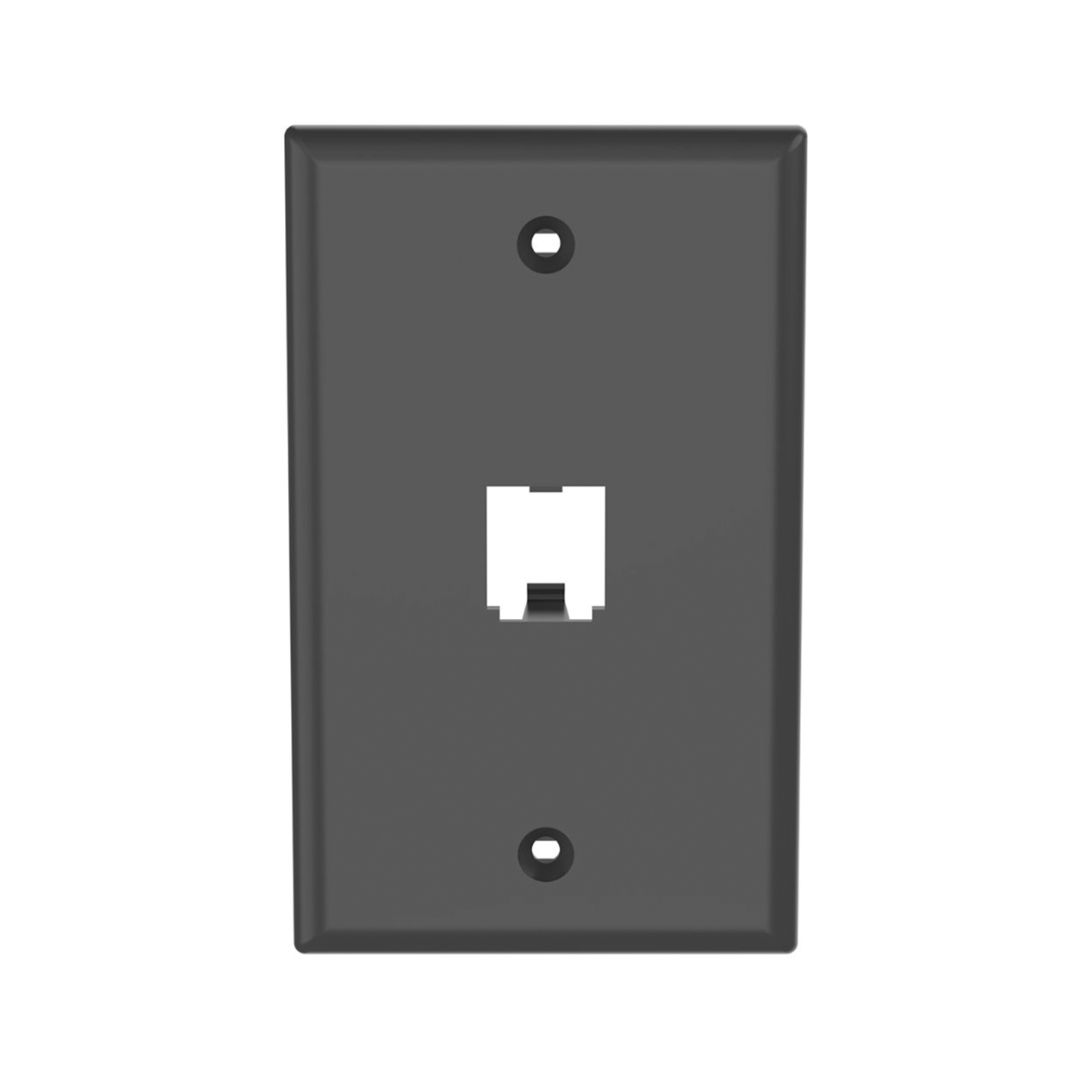 Placa de Pared Vertical Cl�sica, Salida Para 1 Puerto Mini-Com, Color Negro
