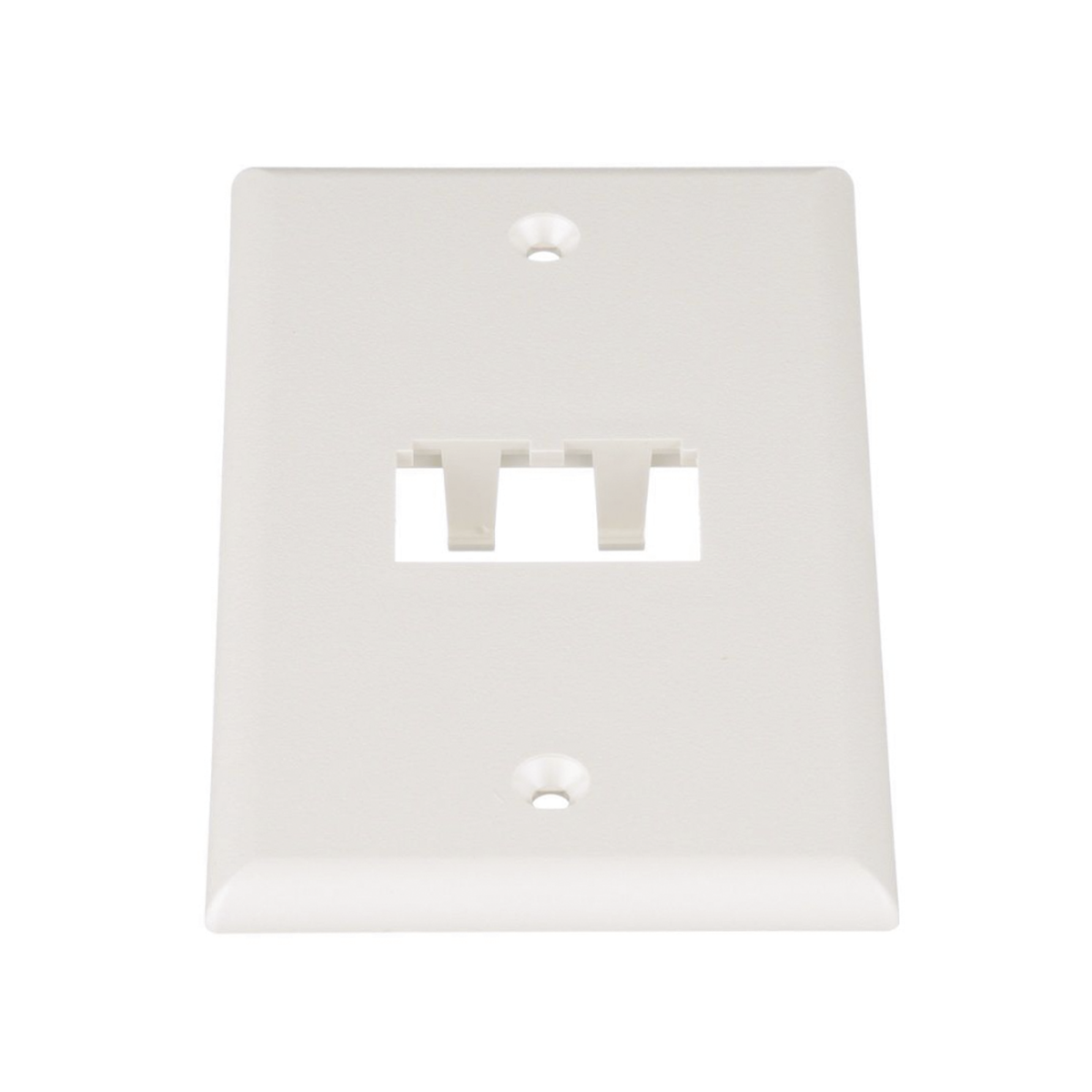 Placa de Pared Vertical Cl�sica, Salida Para 2 Puertos Mini-Com, Color Blanco Mate