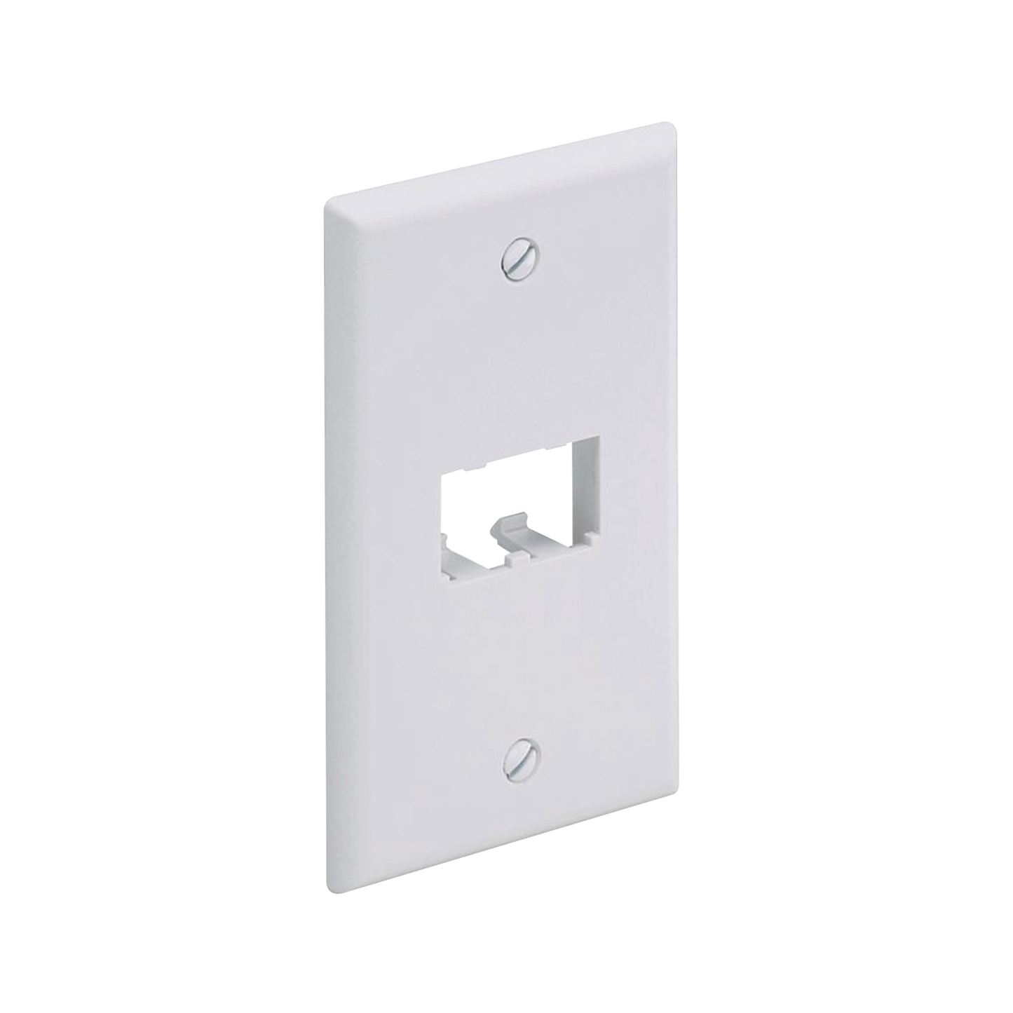 Placa de Pared Vertical Cl�sica, Salida Para 2 Puertos Mini-Com, Color Blanco