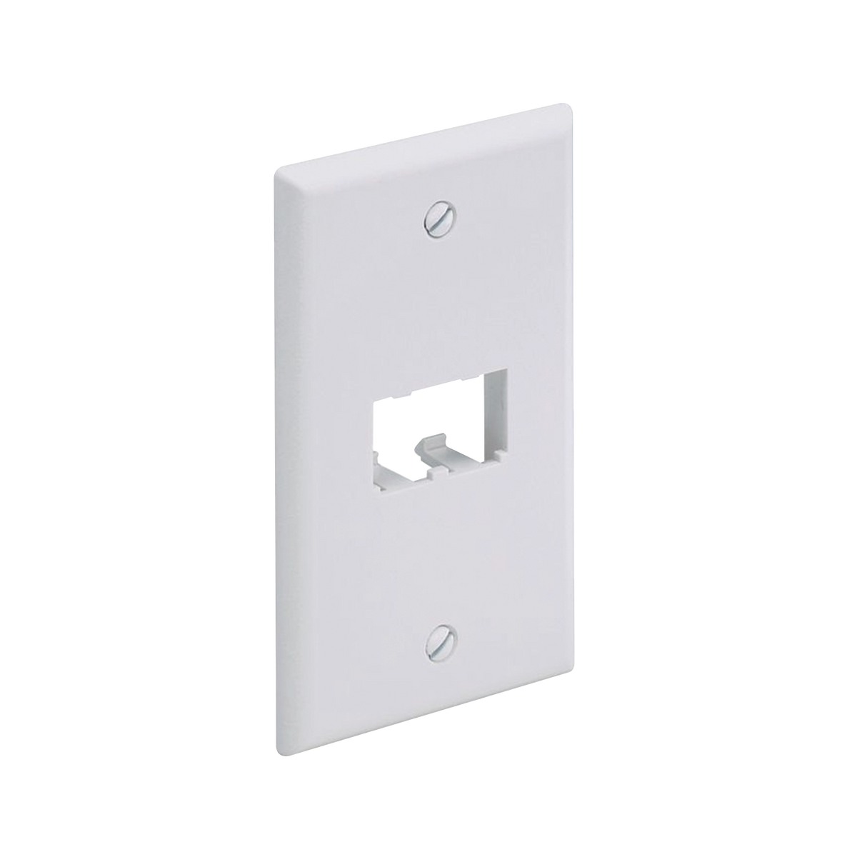 Placa de Pared Vertical Cl�sica, Salida Para 2 Puertos Mini-Com, Color Blanco