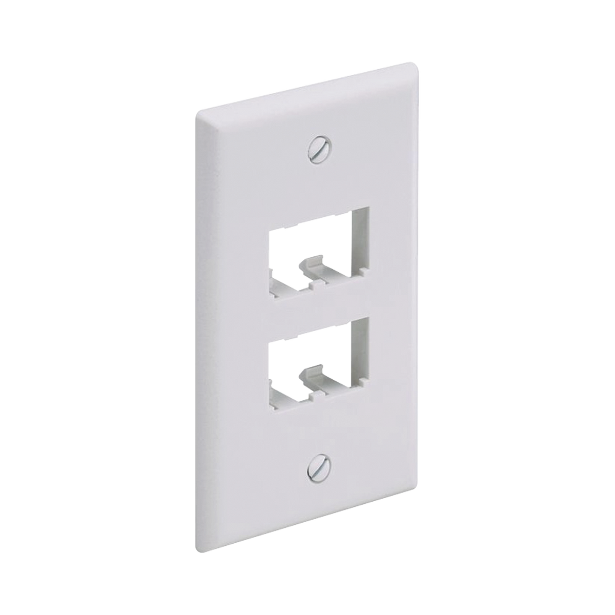 Placa de Pared Vertical Cl�sica, Salida Para 4 Puertos Mini-Com, Color Blanco Mate