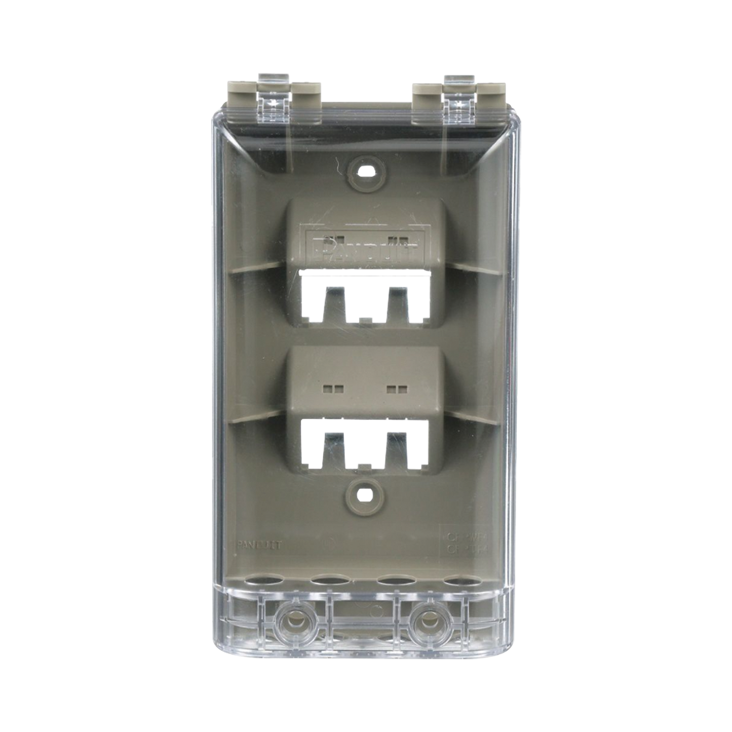 Placa de Pared Vertical, Resistente al Agua con Protecci�n IP56, Acepta 4 M�dulos Mini-Com, Color Gris