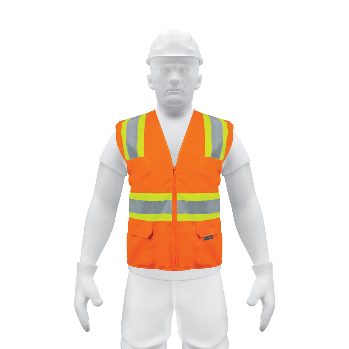 Chaleco de seguridad naranja max visibilidad y 6 bolsas
