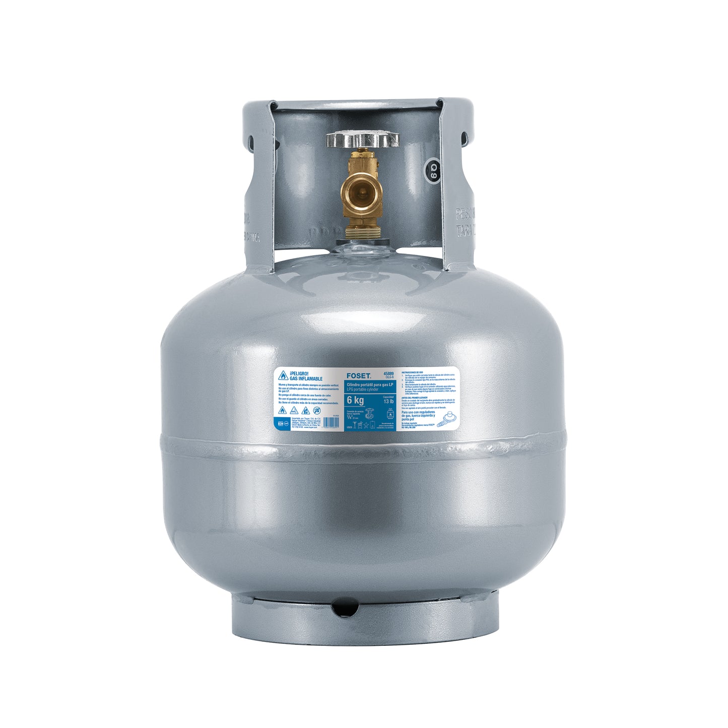 Cilindro portátil para gas LP, 6kg (13lb) Foset