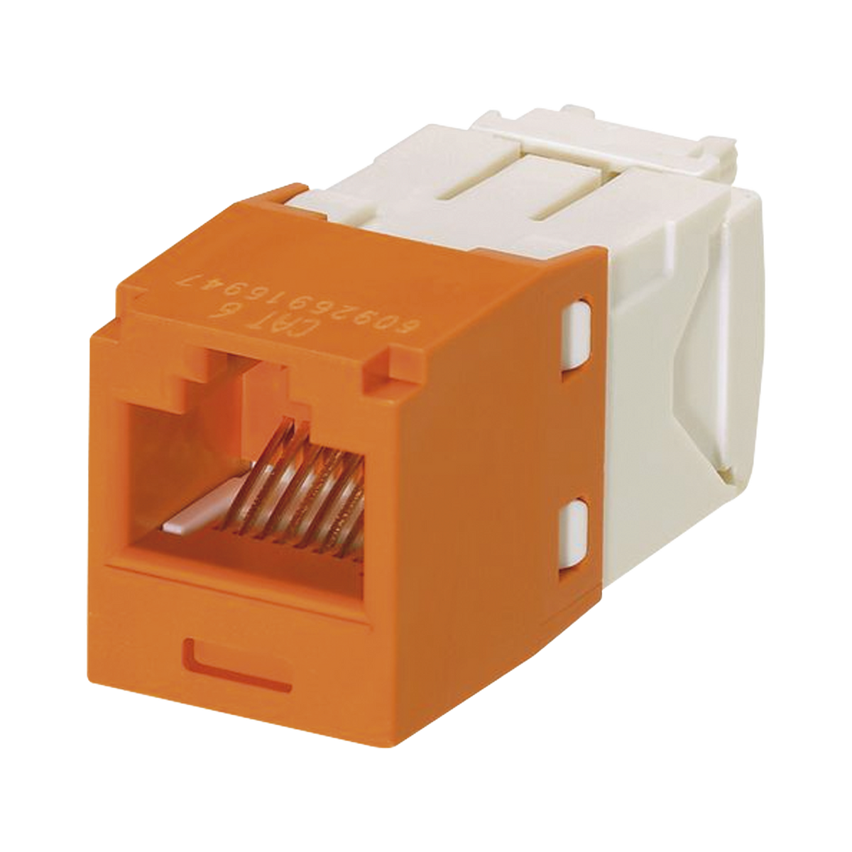Conector Jack RJ45 Estilo TG, Mini-Com, Categor�a 6, de 8 Posiciones y 8 Cables, Color Naranja
