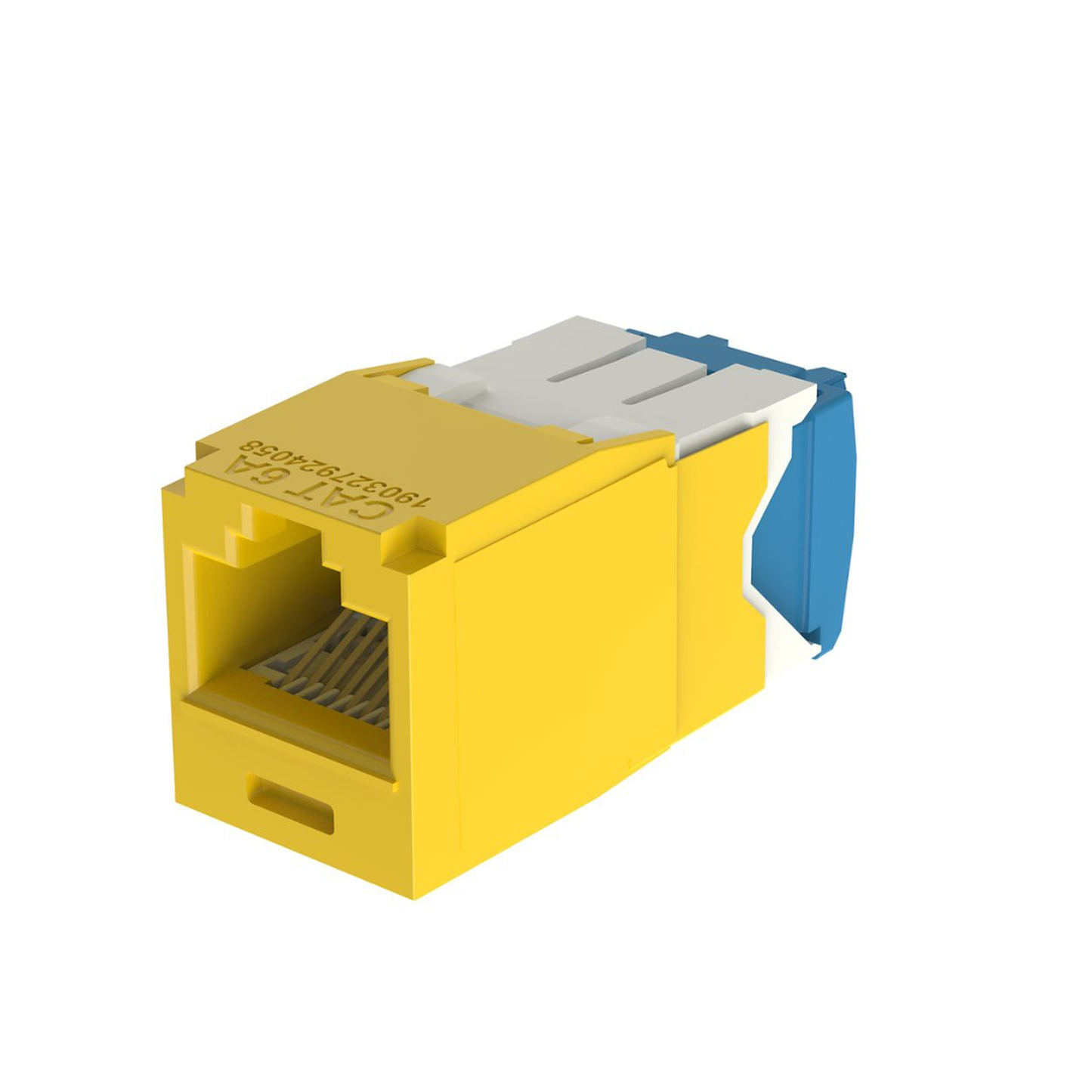 Conector Jack RJ45 Estilo TG, Mini-Com, Categor�a 6A, de 8 Posiciones y 8 Cables, Color Amarillo