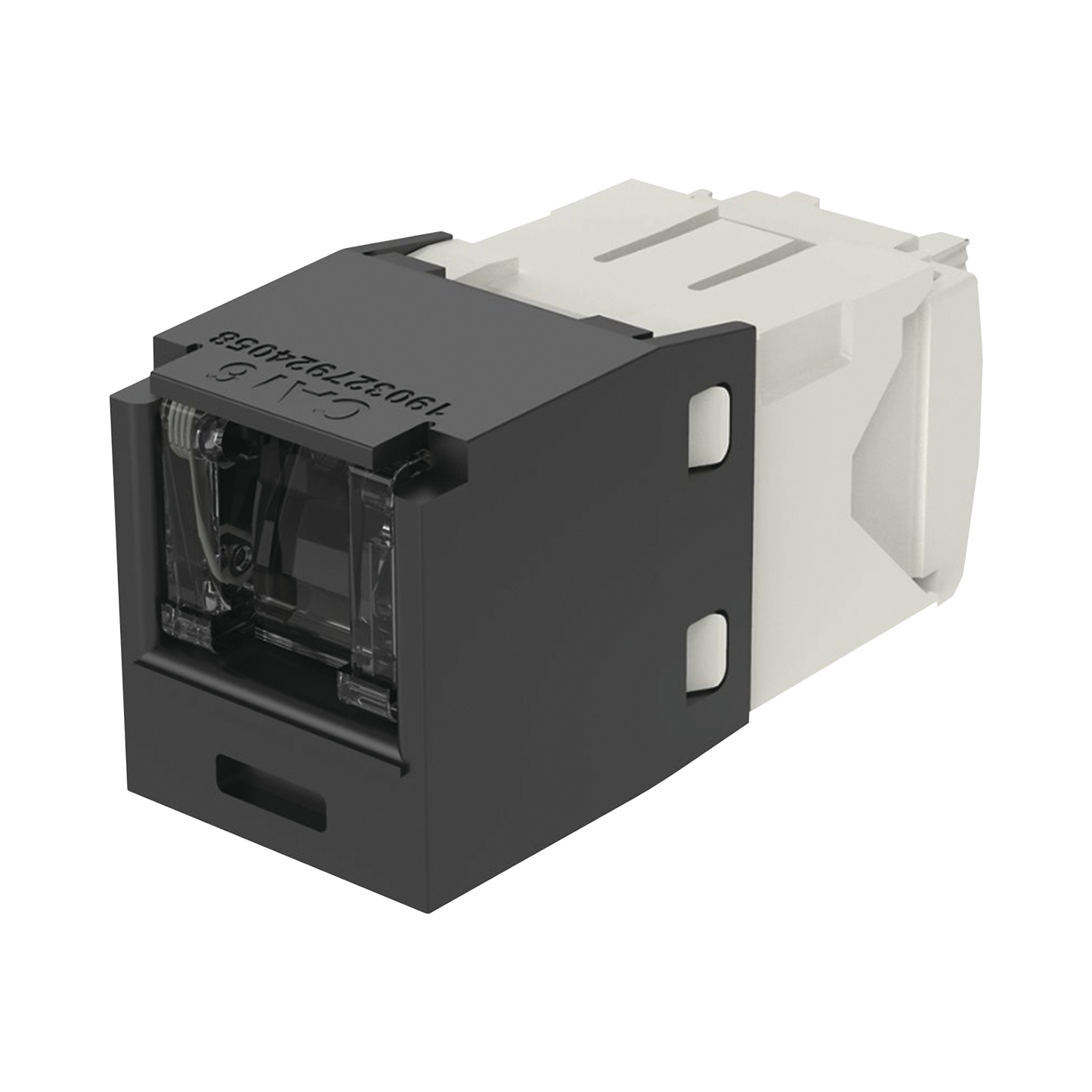 Conector Jack RJ45 Estilo TG con Ventana, Mini-Com, Categor�a 6, de 8 Posiciones y 8 Cables, Color Negro
