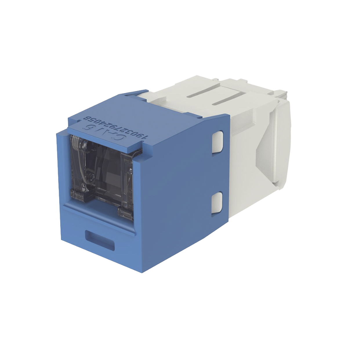 Conector Jack RJ45 Estilo TG con Ventana, Mini-Com, Categor�a 6, de 8 Posiciones y 8 Cables, Color Azul