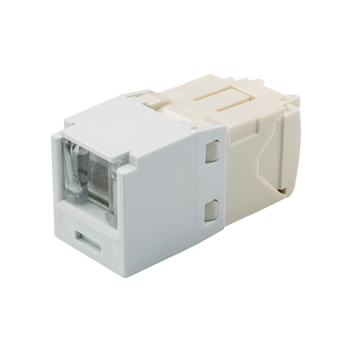 Conector Jack RJ45 Estilo TG con Ventana, Mini-Com, Categor�a 6, de 8 Posiciones y 8 Cables, Color Blanco